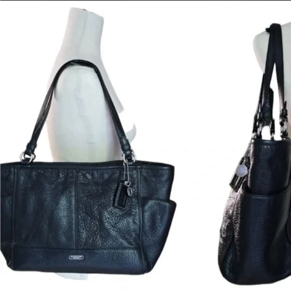 Coach Dark Leather Tote Bag